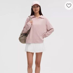 NWT $138 LULULEMON Softstreme Pique Oversized Long-Sleeve Polo Shirt MEDIUM